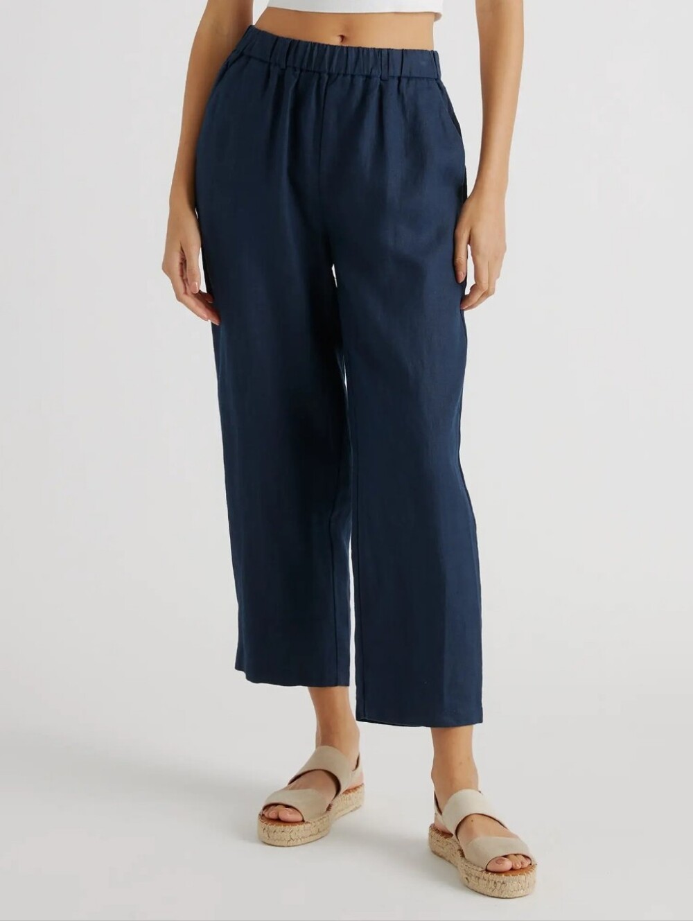 Quince 100% European Linen Pants Deep Navy Size XL